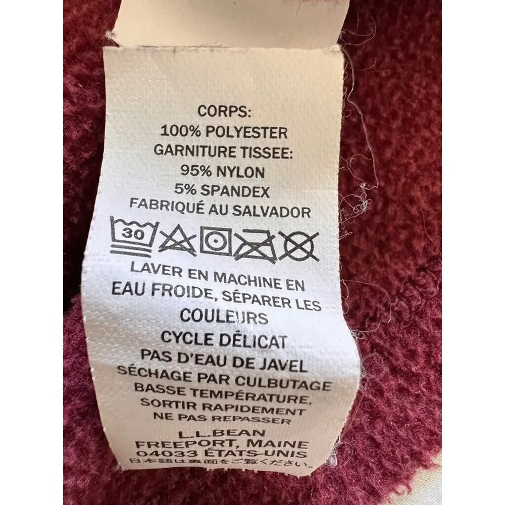 L.L. Bean Trail Fleece Jacket Men's LARGE Red Marled Half Zip Pullover Pocket